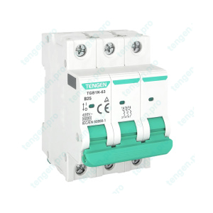 Выключатель автоматический TGB1N-63, 3P, 25A, хар-ка B, 6kA, 3M