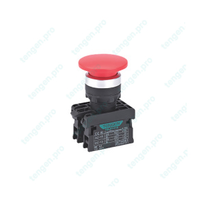Кнопка грибовидная TGLA1-M45, 1NO+1NC, 3A(230VAC), красная, Ø40mm, IP65