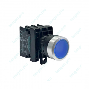 Кнопка TGLA1-DP1, 1NO, 3A(230VAC), синяя, LED 220VAC/DC, IP65
