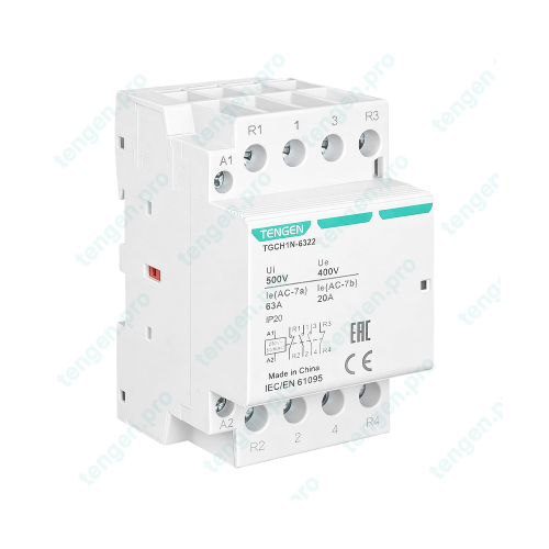 Контактор TGCH1N-6322, 2NO+2NC, 63A, 230VAC, мех. индикация, 3M