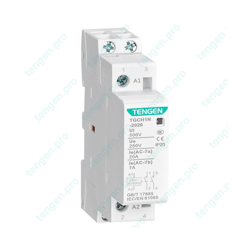 Контактор TGCH1N-2020, 2NO, 20A, 230VAC, мех. индикация, 1M