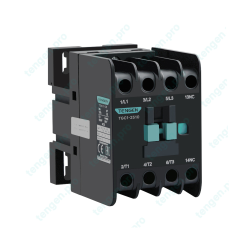 Контактор TGC1-2510B5, 3P, 25A/(32A по AC-1), 11kW(400VAC), 24VAC, 1NO