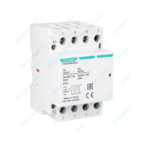 Контактор TGCH1N-6340, 4NO, 63A, 230VAC, мех. индикация, 3M