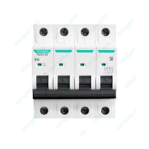 Выключатель автоматический TGB3-63, 4P, 10A, хар-ка B, 6kA, 4M