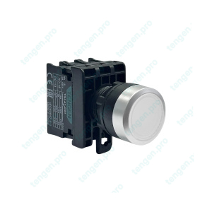 Кнопка TGLA1-DP5, 1NO+1NC, 3A(230VAC), белая, LED 220VAC/DC, IP65