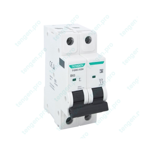Выключатель автоматический TGB3-63H, 2P, 63A, хар-ка B, 10kA, 2M