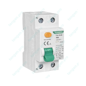 УЗО TGL1N-80, 2P, 16A, 6kA, 30mA, тип AC, 2M