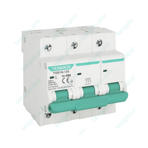Выключатель автоматический TGB1N-125, 3P, 80A, хар-ка B, 6kA, 4.5M