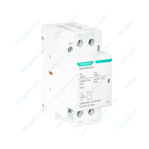 Контактор TGCH1N-6311, 1NO+1NC, 63A, 230VAC, мех. индикация, 2M
