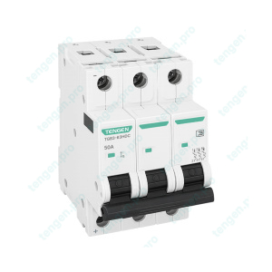 Выключатель автоматический TGB3-63HDC, 3P, 50A, хар-ка D, 10kA, 250VDC на полюс, 3M